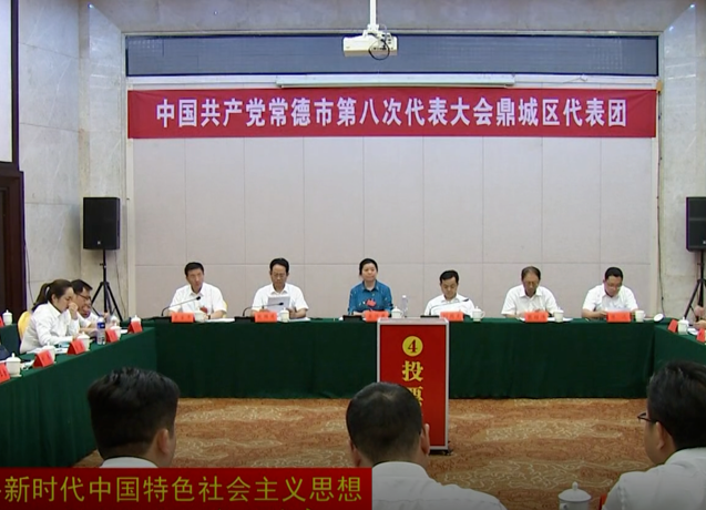 市第八次党代会鼎城区代表团召开会议