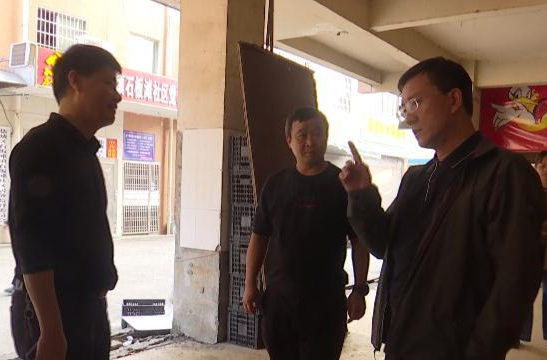 朱金平到石板滩镇督导党的二十大精神传达学习和全国文明城市创建工作