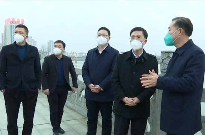 朱金平、陈远检查江南城区春节亮化工作