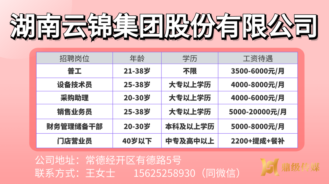 2023年鼎城区岗位惠民招聘信息第14期