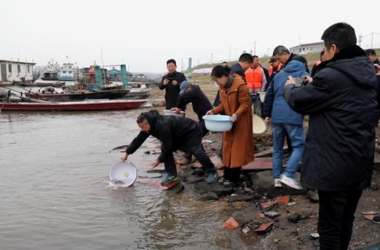 鼎城： 127万尾鱼苗放流沅水牛鼻滩段