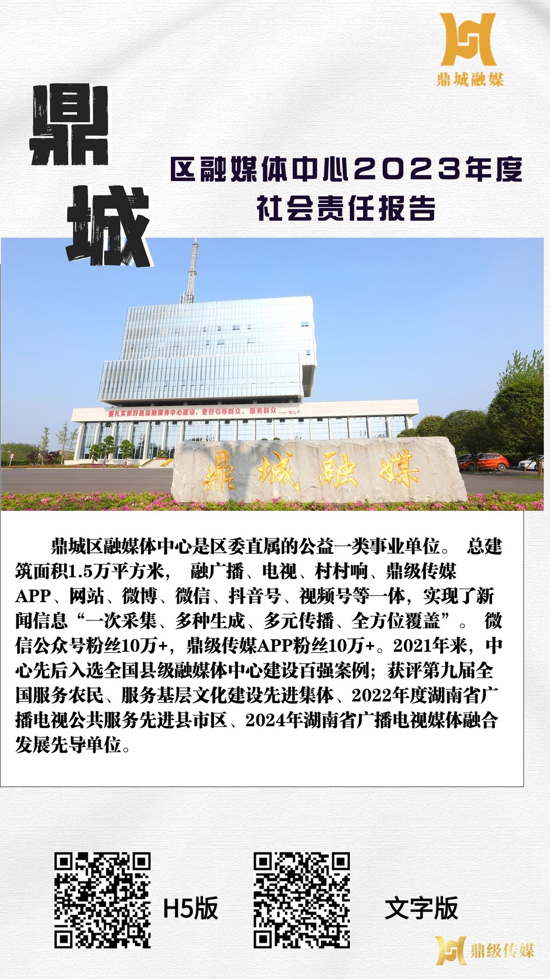鼎城区融媒体中心2023年度社会责任报告（海报）