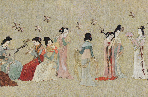 小编带你赏画墙丨唐朝仕女图，溢出屏幕的东方美