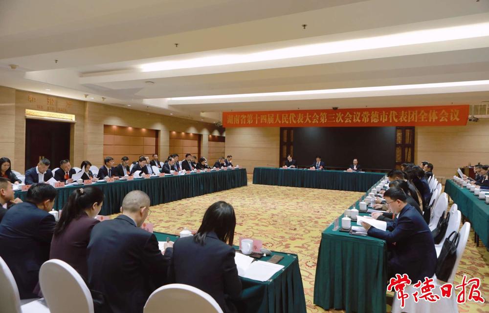 省十四届人大三次会议常德代表团召开第二次全体会议