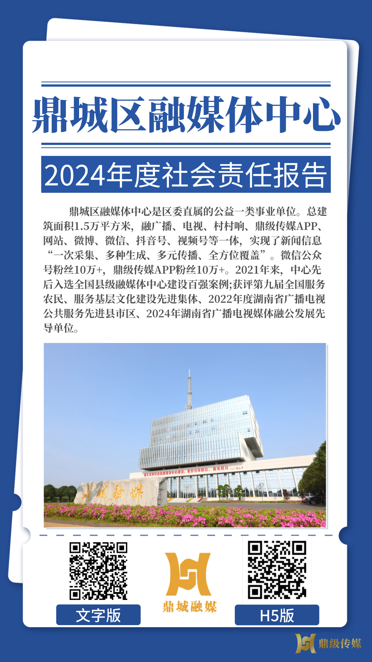 鼎城区融媒体中心2024年度社会责任报告（海报）
