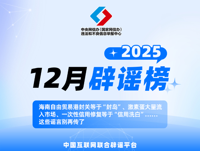 海南自由贸易港封关等于“封岛”、激素蛋大量流入市场、一次性信用修复等于“信用洗白”……这些谣言别再传了