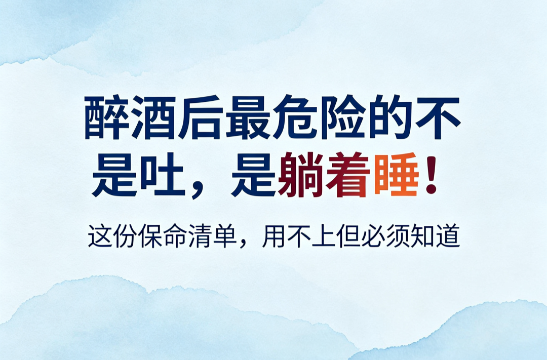 常德市第四人民医院：醉酒后最危险的不是吐，是躺着睡！这份保命清单请收下→