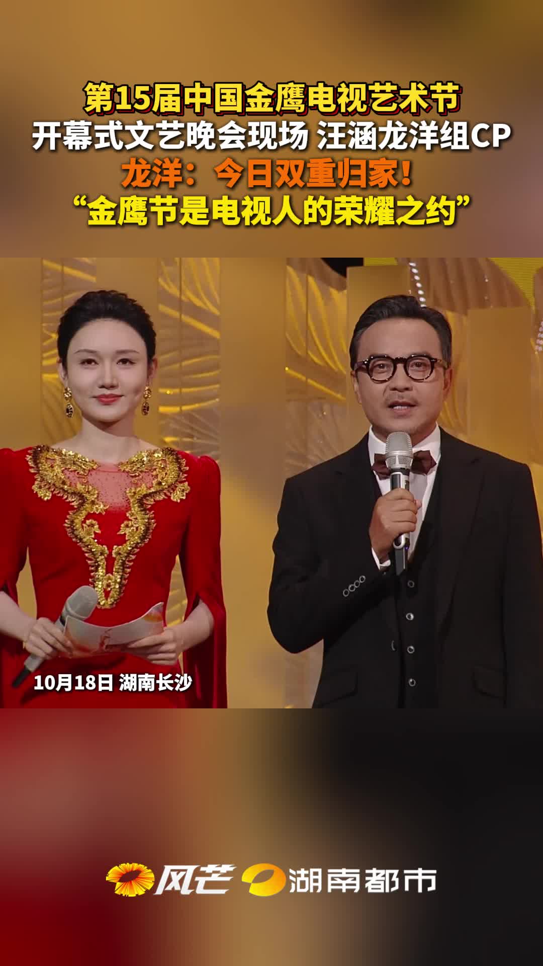 第15届中国金鹰电视艺术节开幕式文艺晚会现场 汪涵龙洋组CP