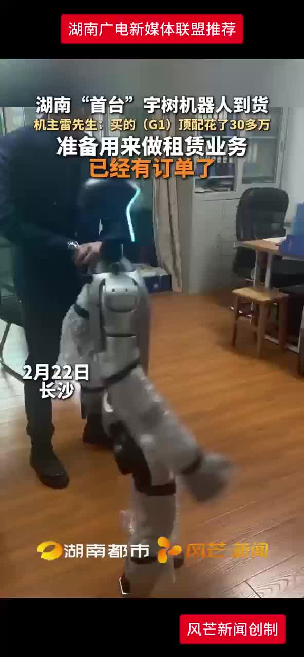 湖南“首台”字树机器人到货 准备用来做租赁业务