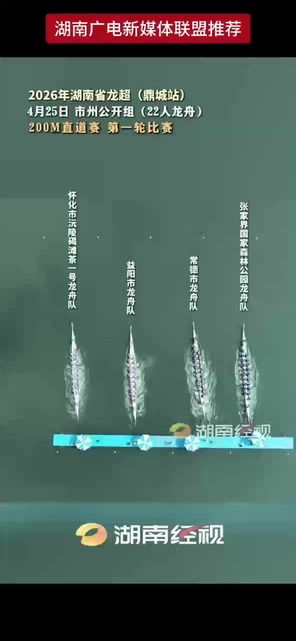 2026年湖南省龙超（鼎城站）4月25日市州刚开组（22人龙舟）200M直通赛 第一轮比赛