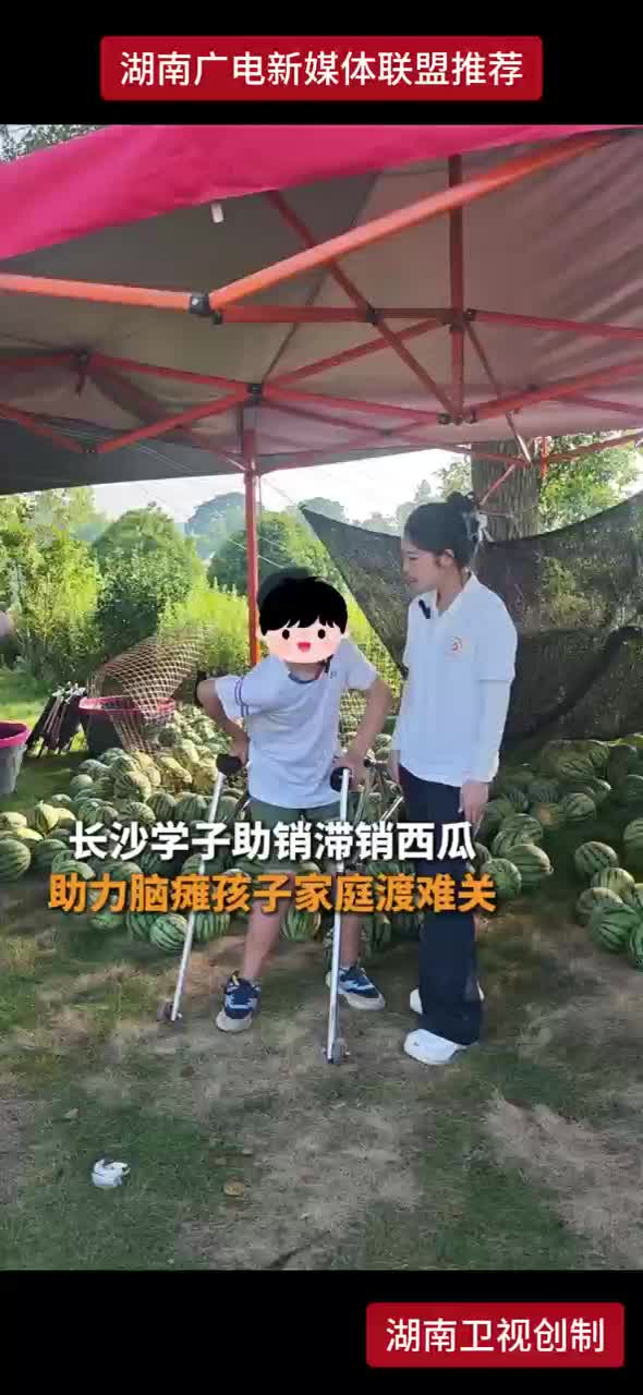 长沙学子助销滞销西瓜 助力脑瘫孩子家庭渡难关