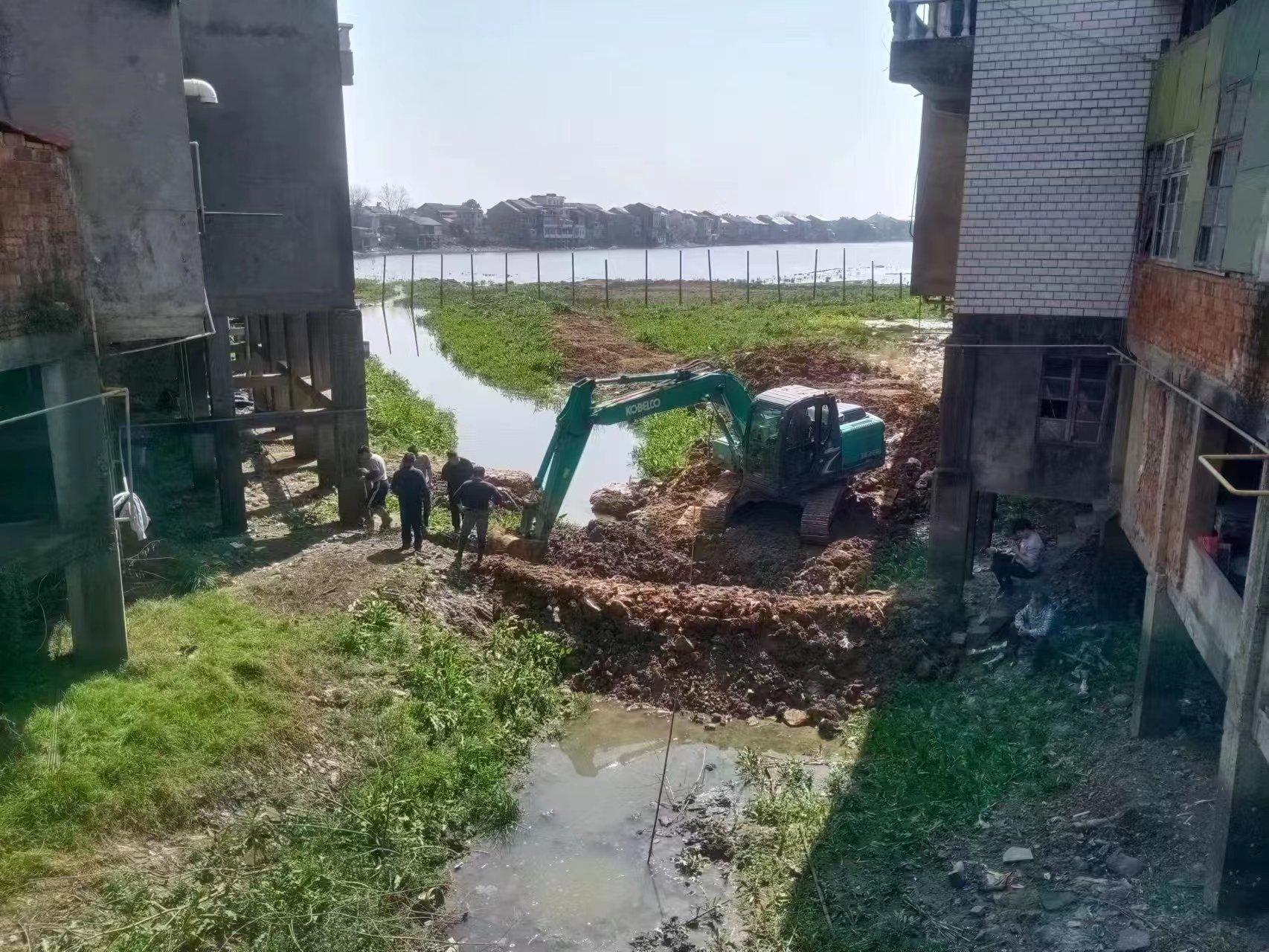 周家店镇：早稻抗旱打响第一枪，建造二级提水拦水坝