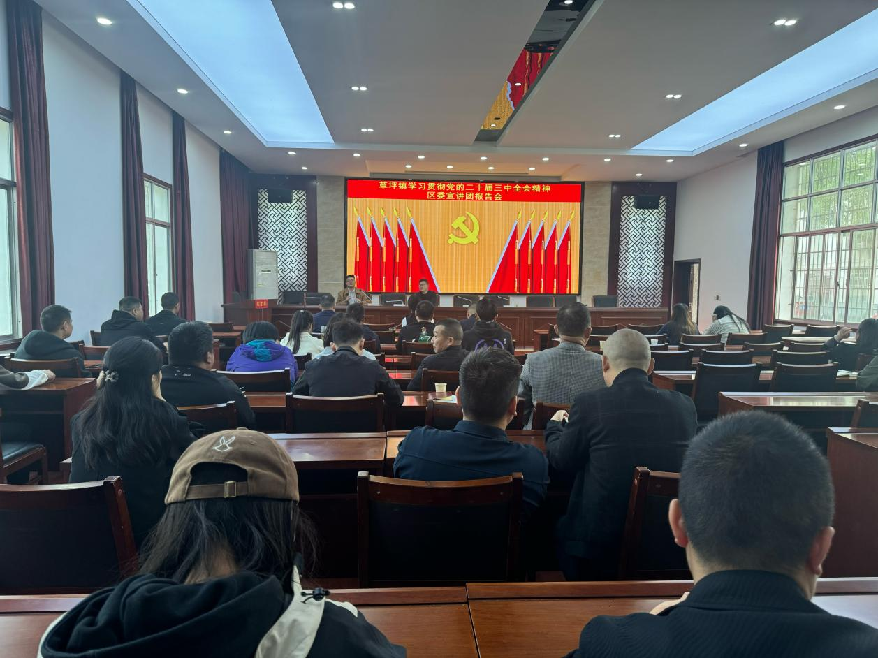 草坪镇召开学习贯彻党的二十届三中全会精神区委宣讲团报告会
